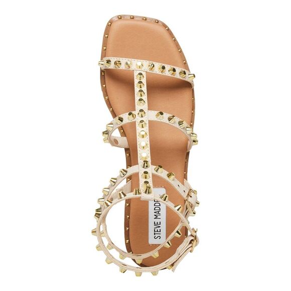 STEVE MADDEN Womens Beige Sunnie Square Toe Gladiator Sandals Shoes 5.5 M - Picture 3 of 4